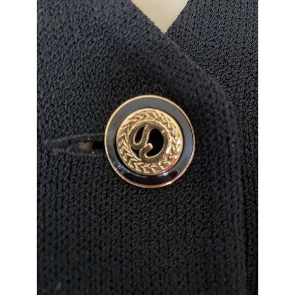 St John Basics Blazer Jacket Cardigan Santana Knit Long Sleeve Black V N… - Picture 6 of 6